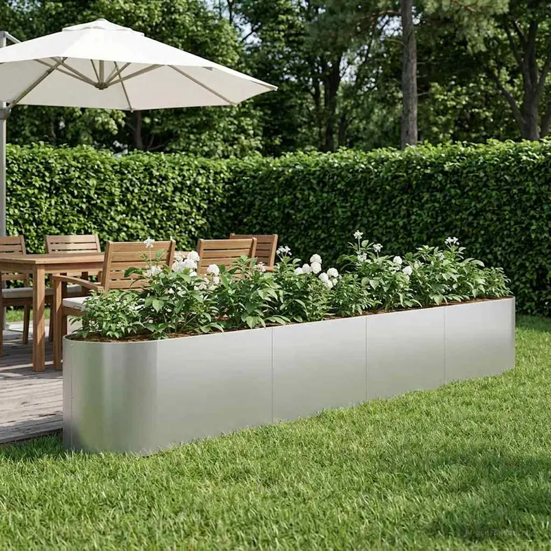 Vidaxl verhoogd tuinbed gegalvaniseerd staal 380 x 40 x 40 cm staal
