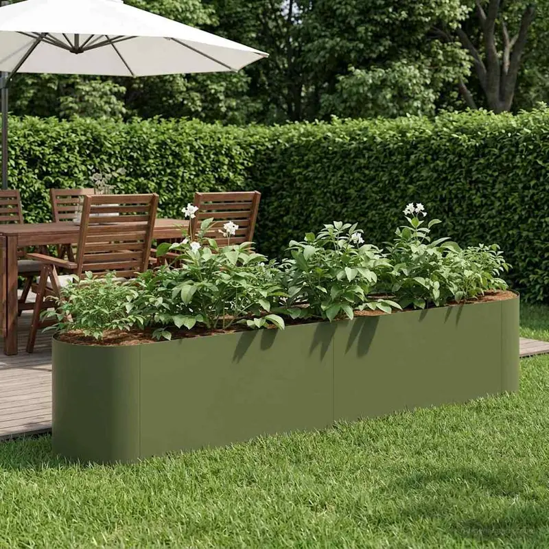 Vidaxl verhoogd tuinbed olijfgroen 200 x 40 x 40 cm