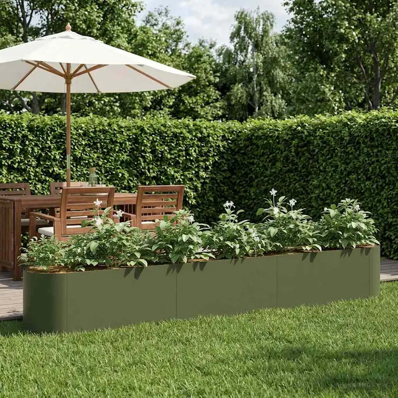 Vidaxl verhoogd tuinbed olijfgroen 280 x 40 x 40 cm