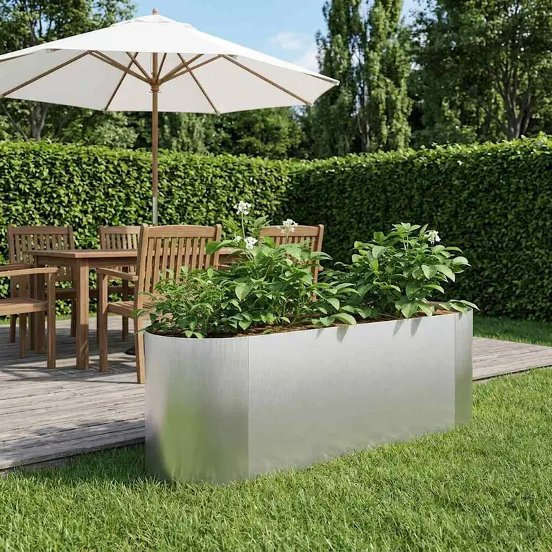 Vidaxl verhoogd tuinbed roestvrij staal 120 x 40 x 40 cm