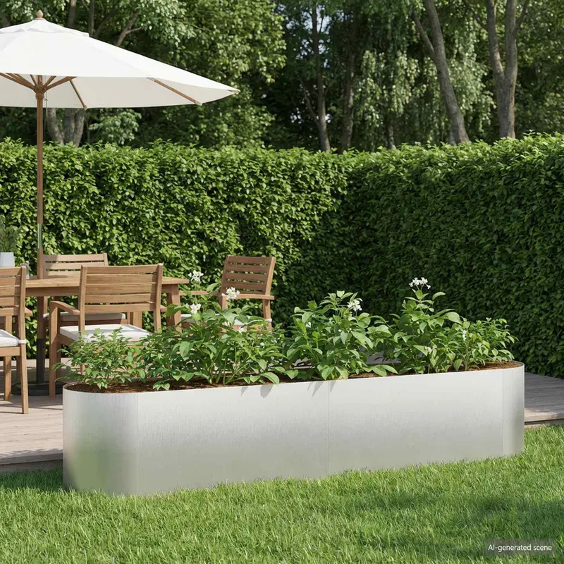 Vidaxl verhoogd tuinbed roestvrij staal 200 x 40 x 40 cm