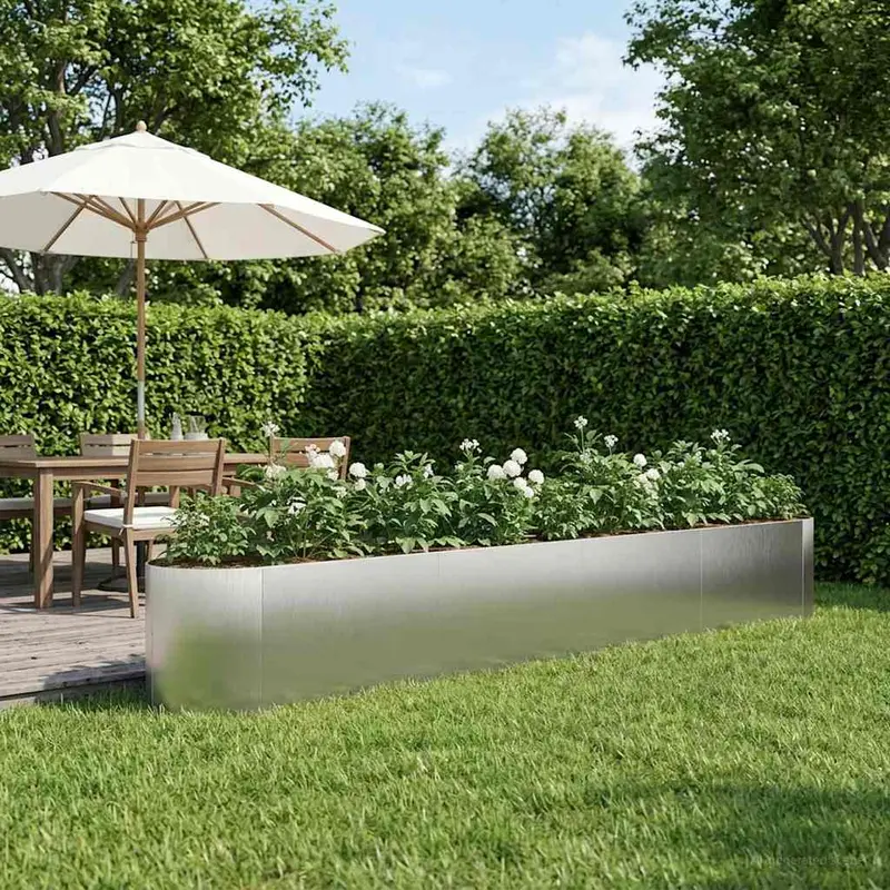 Vidaxl verhoogd tuinbed roestvrij staal 380 x 40 x 40 cm staal