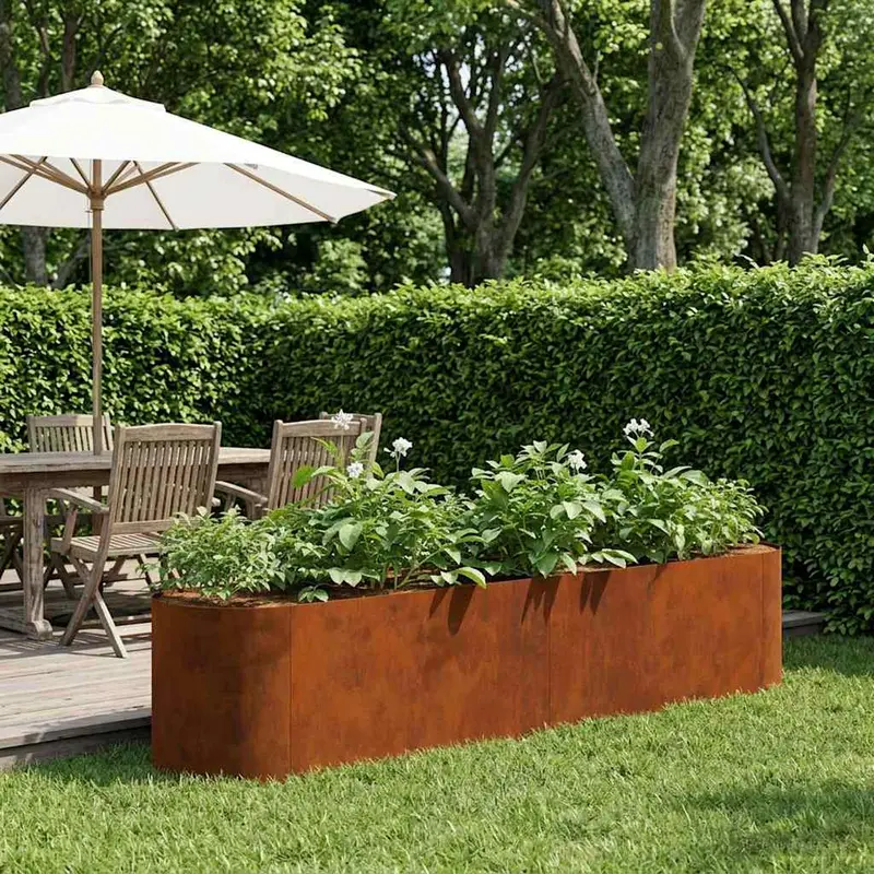 Vidaxl verhoogd tuinbed weervast staal 200 x 40 x 40 cm