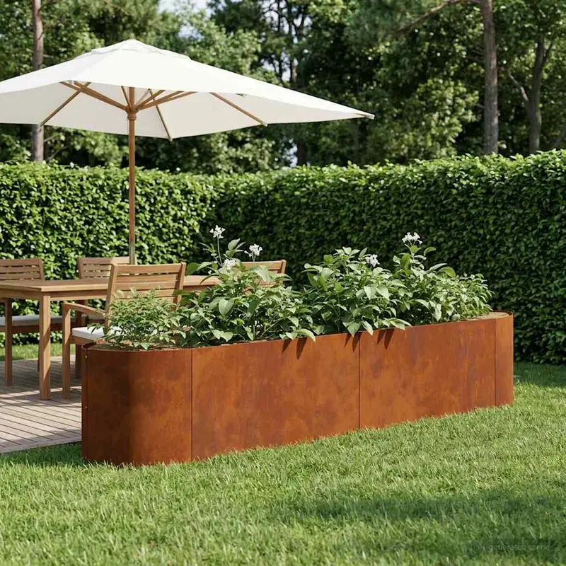 Vidaxl verhoogd tuinbed weervast staal 220 x 40 x 40 cm staal