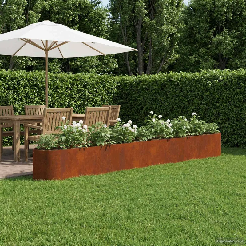 Vidaxl verhoogd tuinbed weervast staal 380 x 40 x 40 cm staal