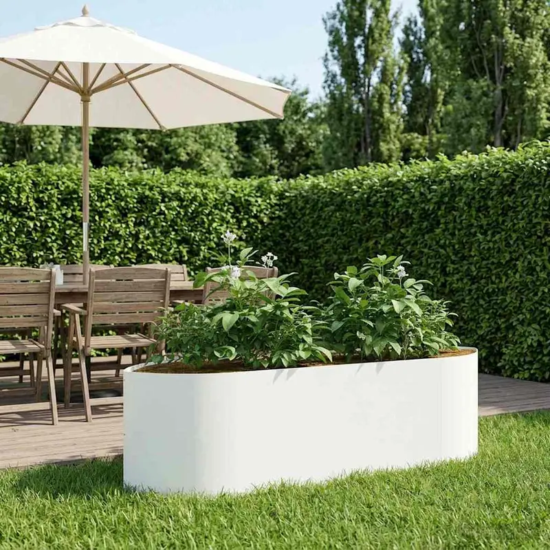 Vidaxl verhoogd tuinbed wit 140 x 40 x 40 cm staal