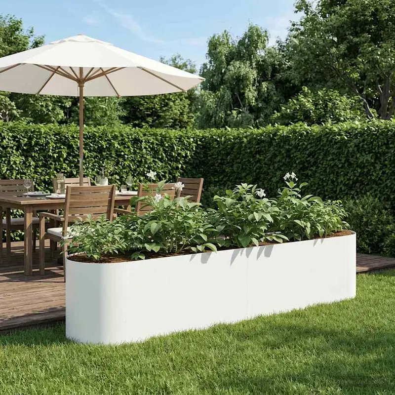 Vidaxl verhoogd tuinbed wit 200 x 40 x 40 cm