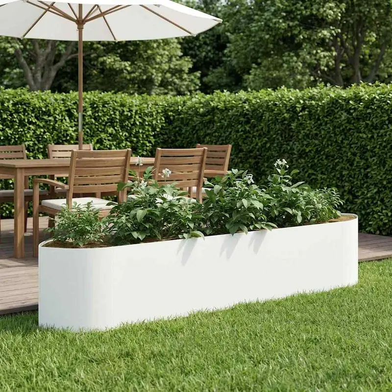 Vidaxl verhoogd tuinbed wit 220 x 40 x 40 cm staal