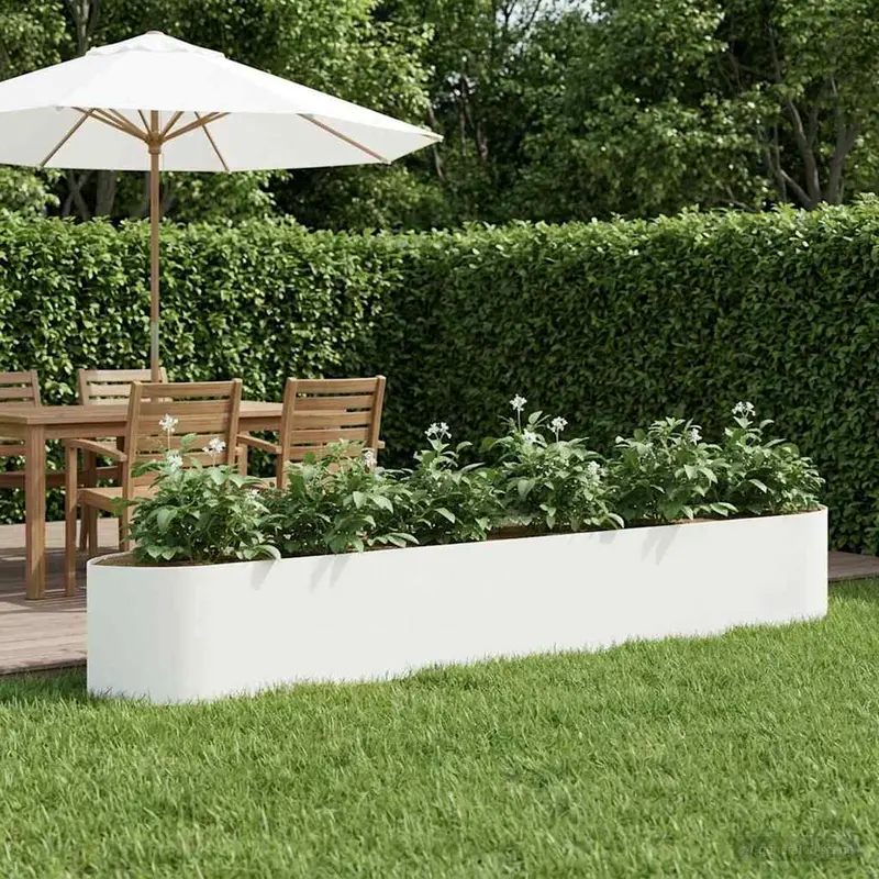 Vidaxl verhoogd tuinbed wit 300 x 40 x 40 cm staal