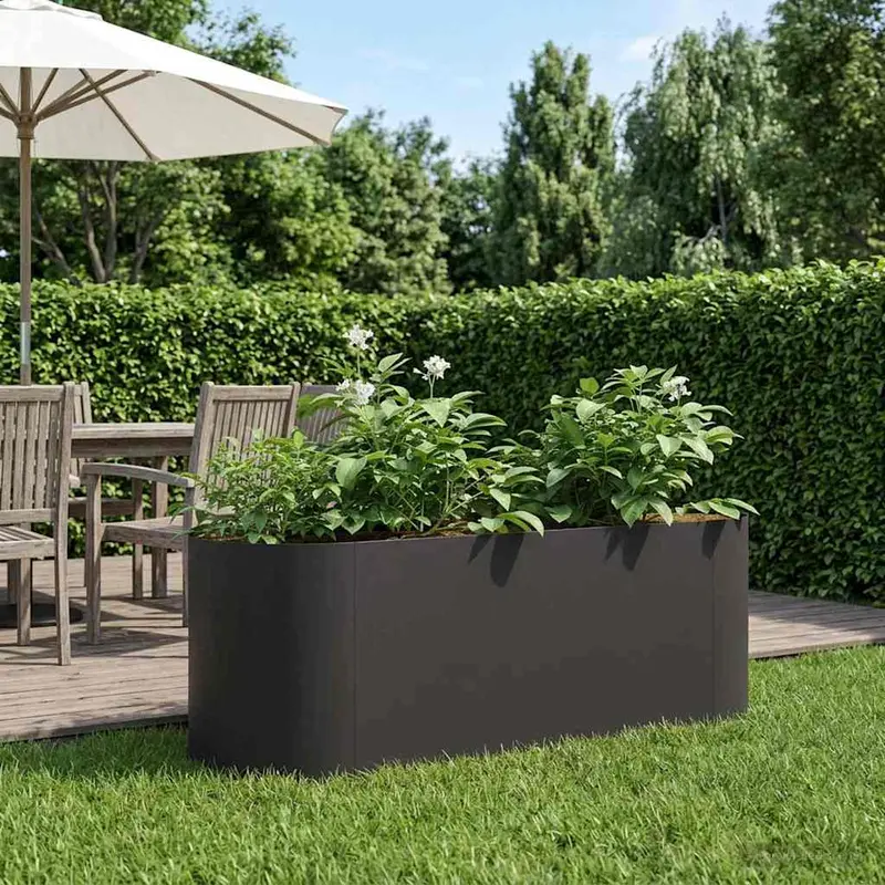 Vidaxl verhoogd tuinbed zwart 120 x 40 x 40 cm staal