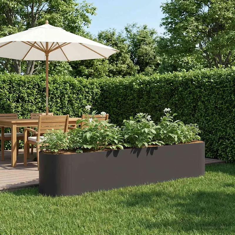 Vidaxl verhoogd tuinbed zwart 200 x 40 x 40 cm