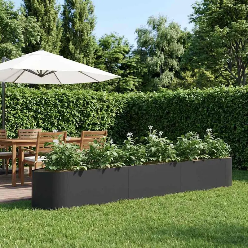 Vidaxl verhoogd tuinbed zwart 300 x 40 x 40 cm staal