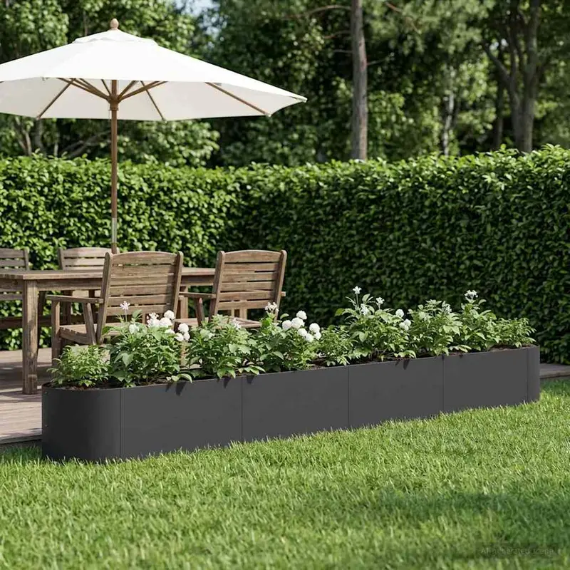 Vidaxl verhoogd tuinbed zwart 380 x 40 x 40 cm staal