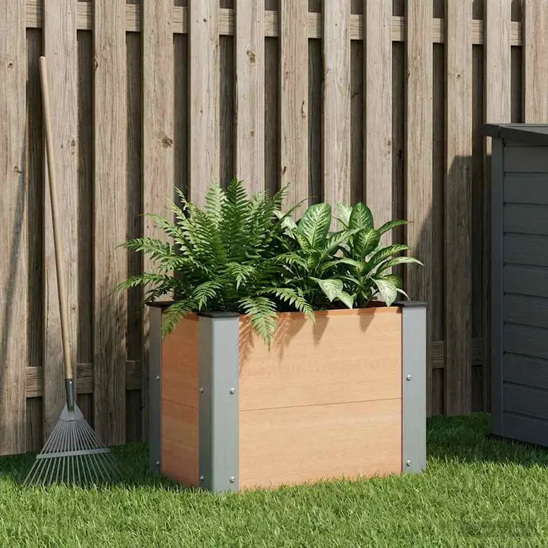 Vidaxl verhoogde plantenbak bruin 50 x 30 x 36 cm wpc en aluminium