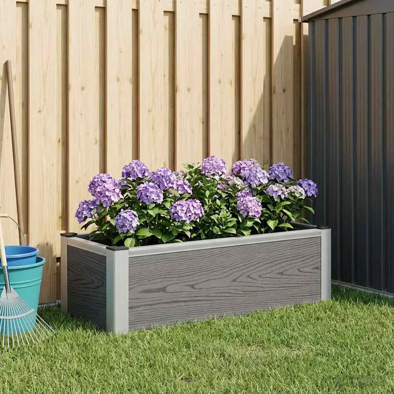 Vidaxl verhoogde plantenbak grijs 75 x 30 x 22 cm wpc en aluminium