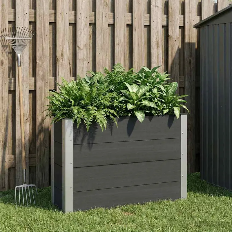 Vidaxl verhoogde plantenbak zwart 100 x 30 x 72 cm wpc en aluminium