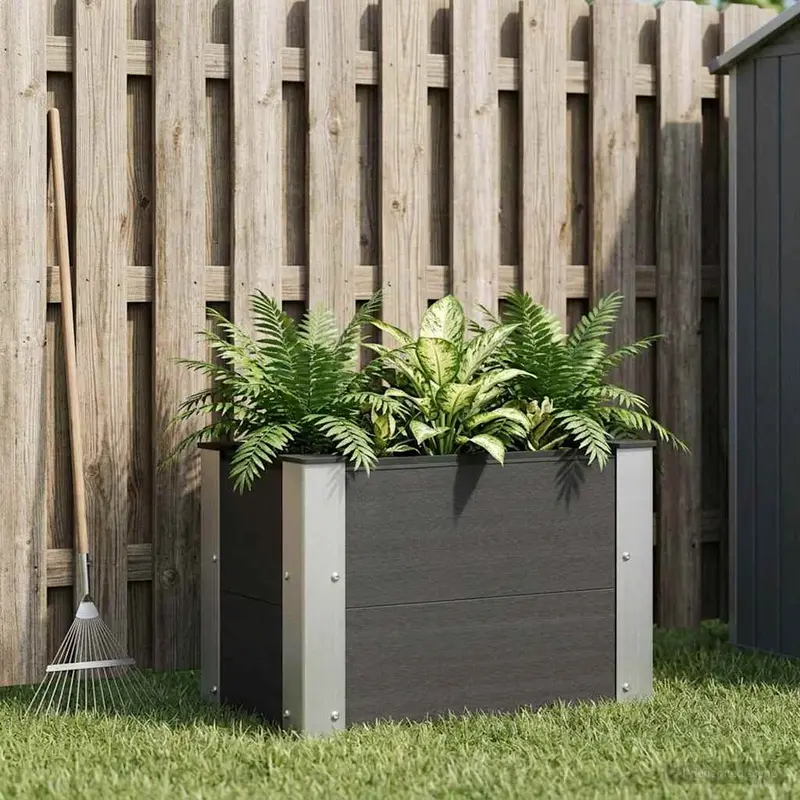 Vidaxl verhoogde plantenbak zwart 50 x 30 x 36 cm wpc en aluminium
