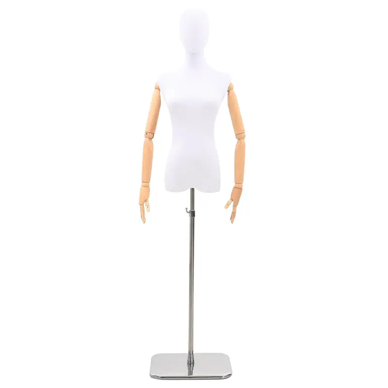 Vidaxl verstelbare mannequin van 165-213 cm met voet vrouw pp wit