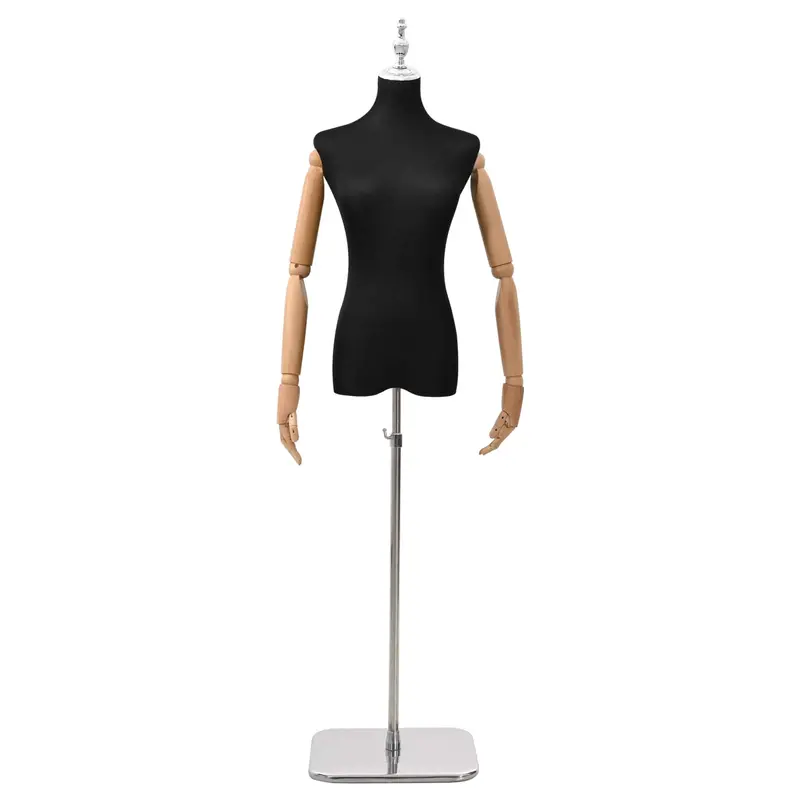 Vidaxl verstelbare mannequin van 165-213 cm met voet vrouw pp zwart