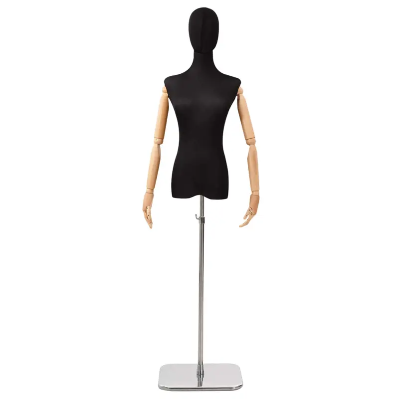 Vidaxl verstelbare mannequin van 165-213 cm met voet vrouw pp zwart