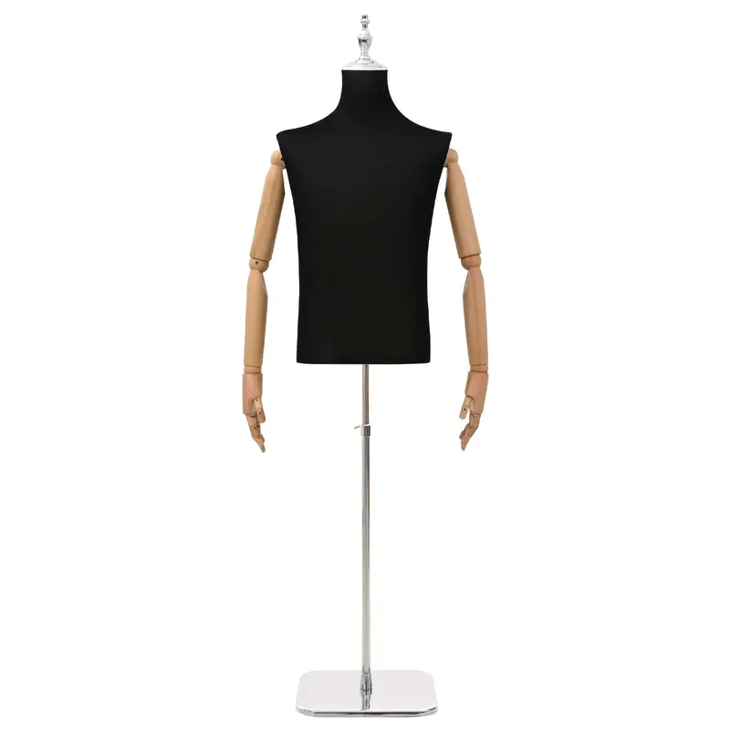 Vidaxl verstelbare mannequin van 170-218 cm met voet man pp zwart