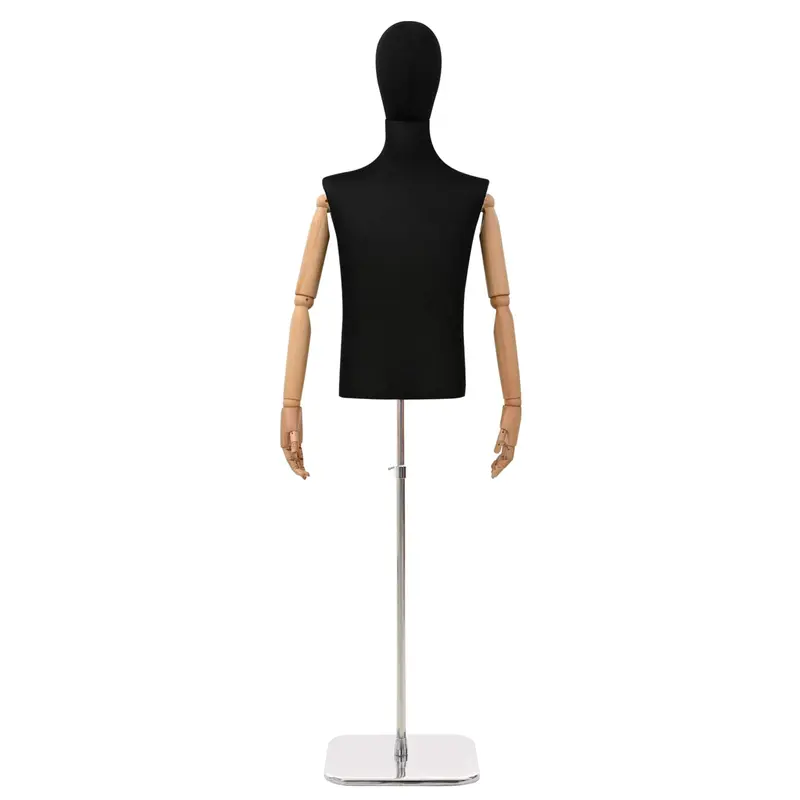 Vidaxl verstelbare mannequin van 170-218 cm met voet man pp zwart