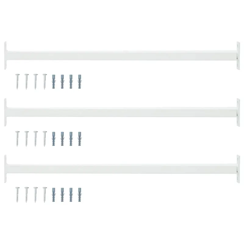 Vidaxl verstelbare raamveiligheidsbalk 3 st 710 -1200 mm staal wit