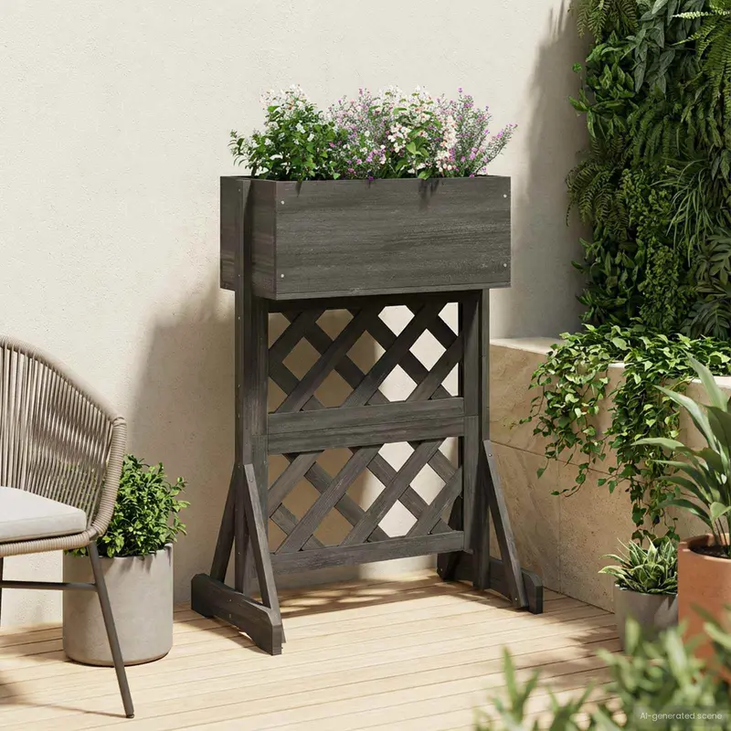 Vidaxl verticale tuin trellis grijs 48 x 30 x 70,5 cm