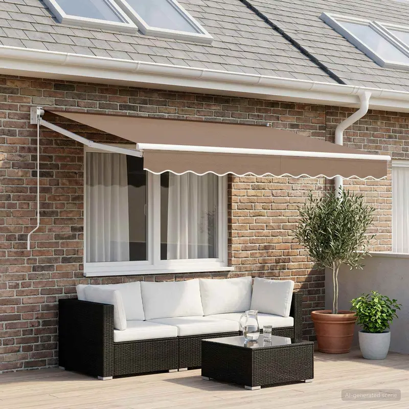 Vidaxl vervangend zonneschermdoek voor 4x3,5 m taupe polyester