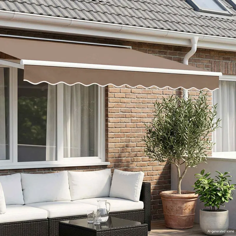 Vidaxl vervangende volant voor 3,5 m taupe polyester