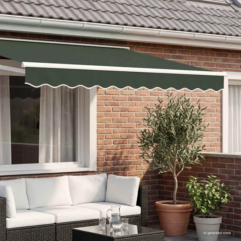 Vidaxl vervangende volant voor 5 m donkergroen polyester