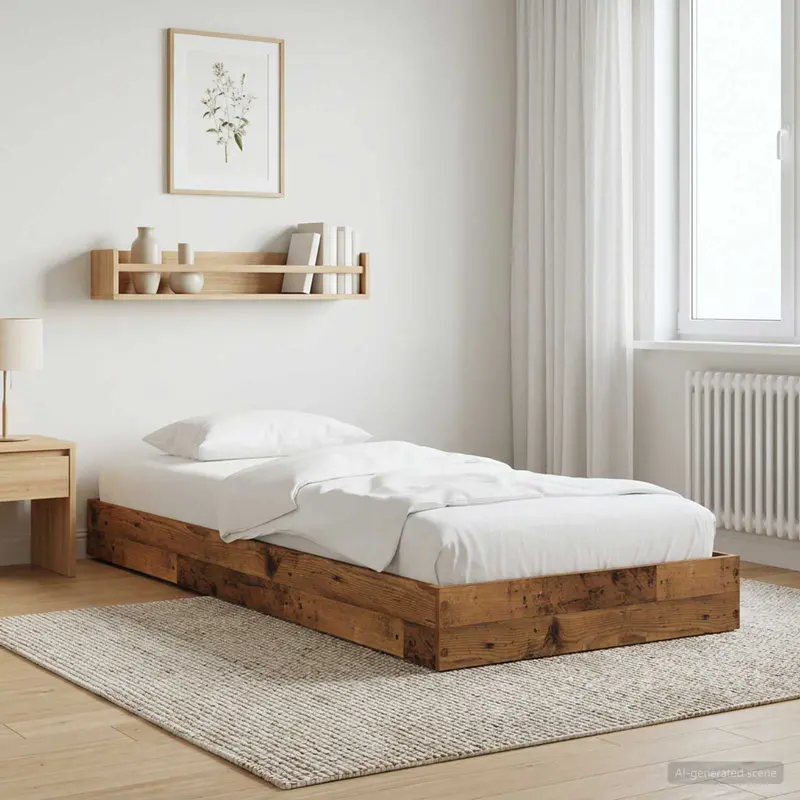 Vidaxl vloerbedframe oud hout 80 x 200 cm bewerkt hout