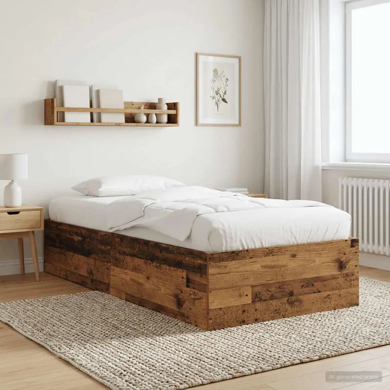 Vidaxl vloerbedframe oud hout 80 x 200 cm bewerkt hout