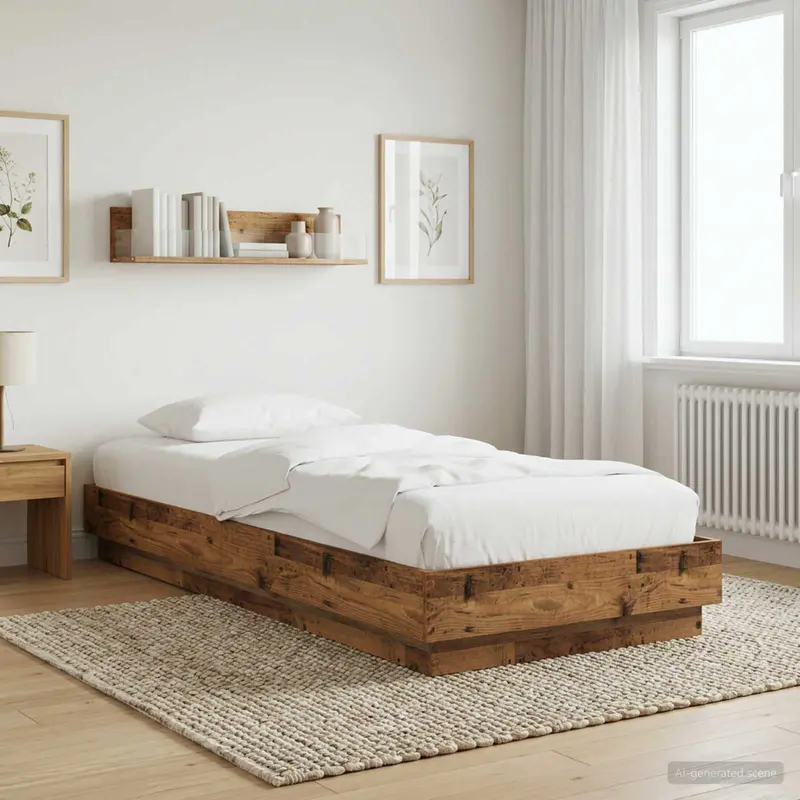 Vidaxl vloerbedframe oud hout 80 x 200 cm bewerkt hout