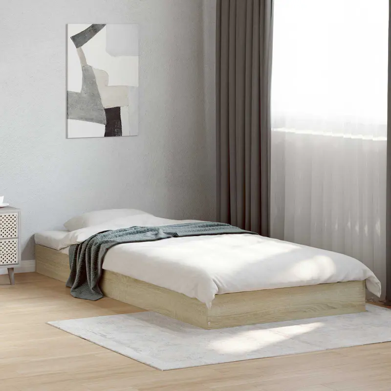 Vidaxl vloerbedframe sonoma eiken 80 x 200 cm bewerkt hout