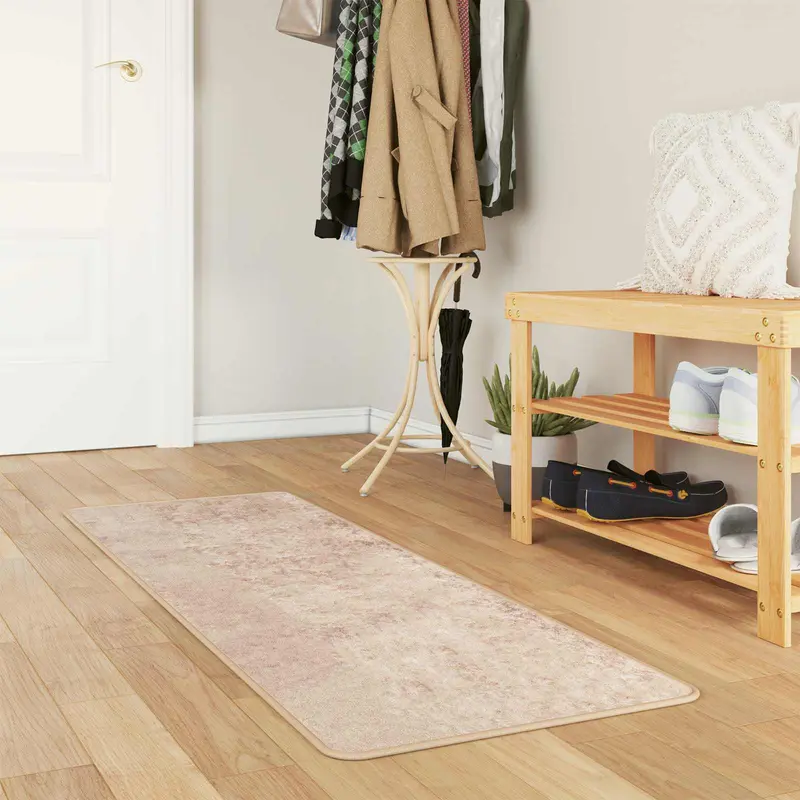 Vidaxl vloerkleedloper marsa beige 50 x 150 cm polyester en pvc
