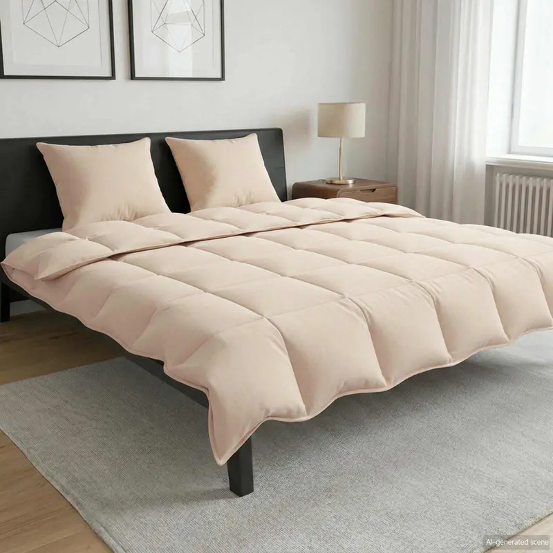 Vidaxl vol jaar dekbed 220 x 240 cm alle seizoenen 250 gsm beige