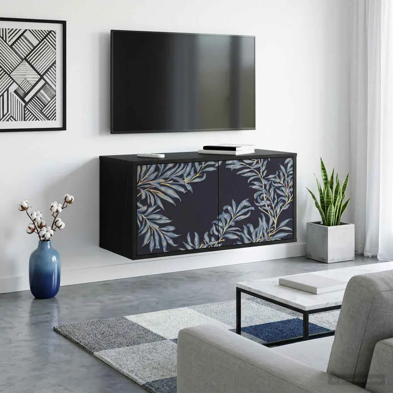 Vidaxl wandgemonteerd tv-meubel dokkum 69 x 33 x 40 cm zwart eiken