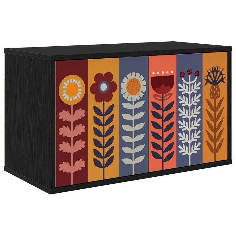 Vidaxl wandgemonteerd tv-meubel essen 69 x 33 x 40 cm zwart eiken