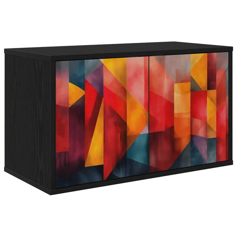 Vidaxl wandgemonteerd tv-meubel heesch 69 x 33 x 40 cm zwart eiken