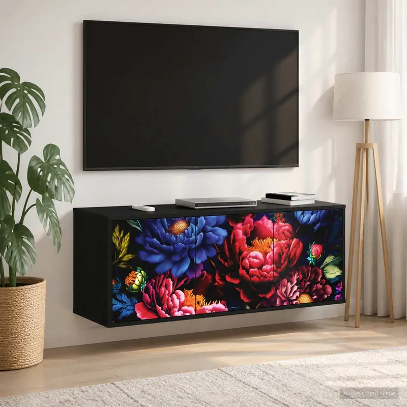 Vidaxl wandgemonteerd tv-meubel kiel 102 x 33 x 40 cm zwart eiken