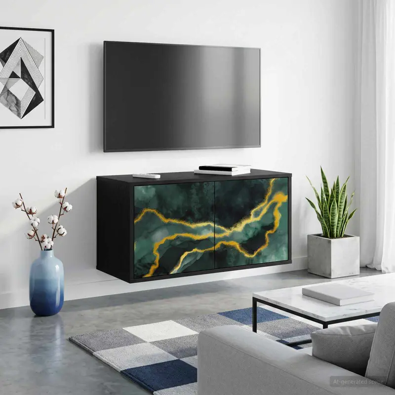 Vidaxl wandgemonteerd tv-meubel wijhe 69 x 33 x 40 cm zwart eiken