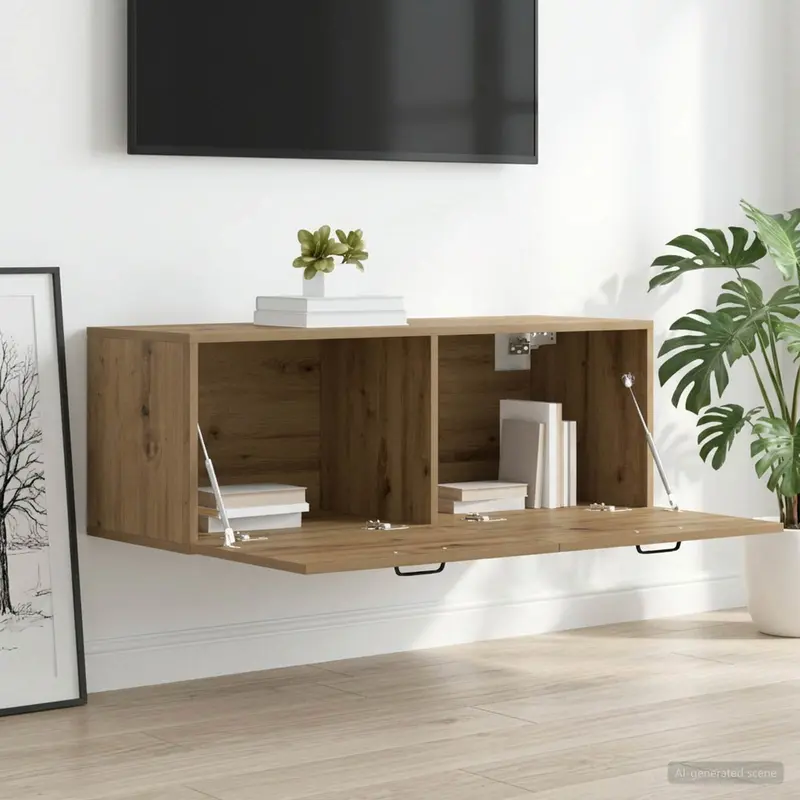Vidaxl wandkast 100 x 36,5 x 35 cm bewerkt hout artisanaal eiken