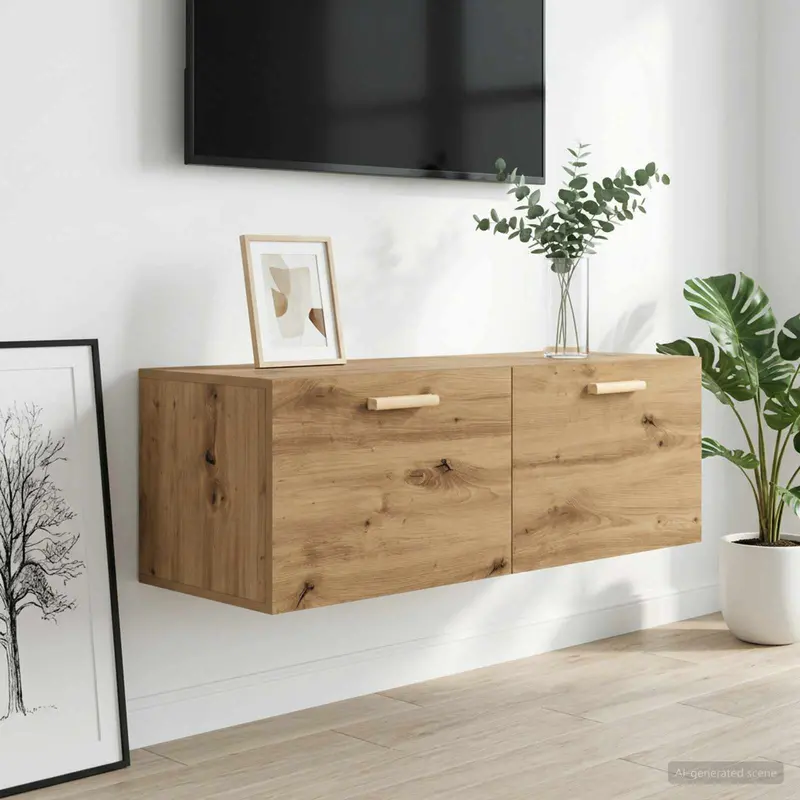 Vidaxl wandkast 100 x 36,5 x 35 cm bewerkt hout artisanaal eiken