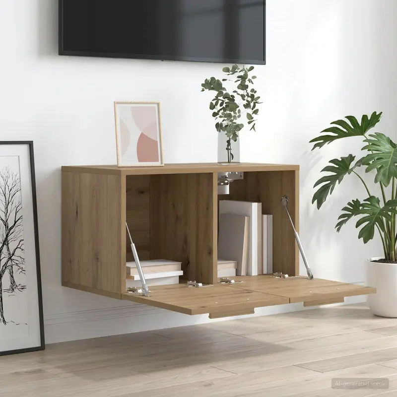 Vidaxl wandkast 60 x 36,5 x 35 cm bewerkt hout artisanaal eiken