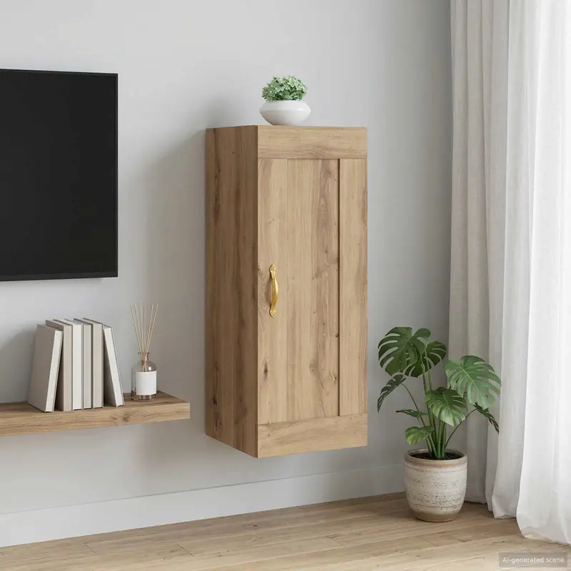 Vidaxl wandkast artisanaal eiken 34,5 x 34 x 90 cm bewerkt hout