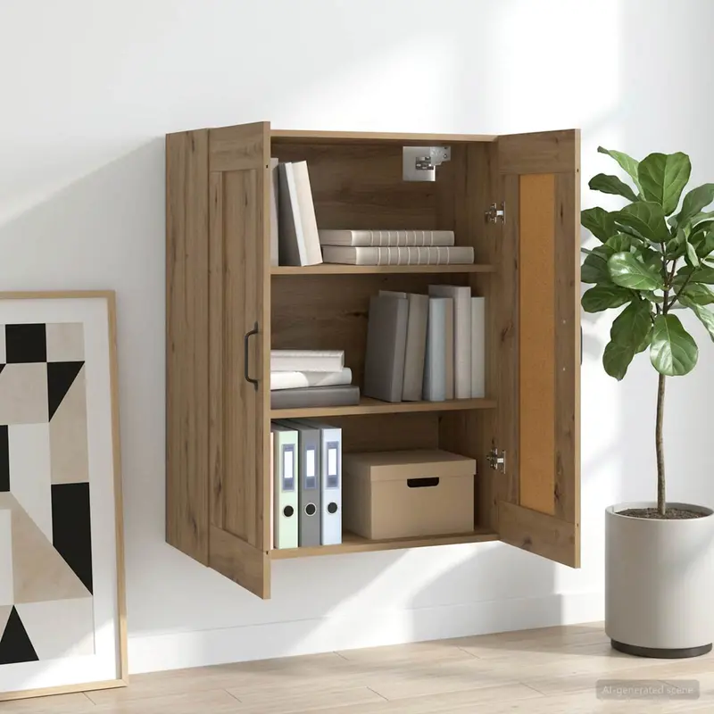 Vidaxl wandkast artisanaal eiken 69,5 x 34 x 90 cm bewerkt hout