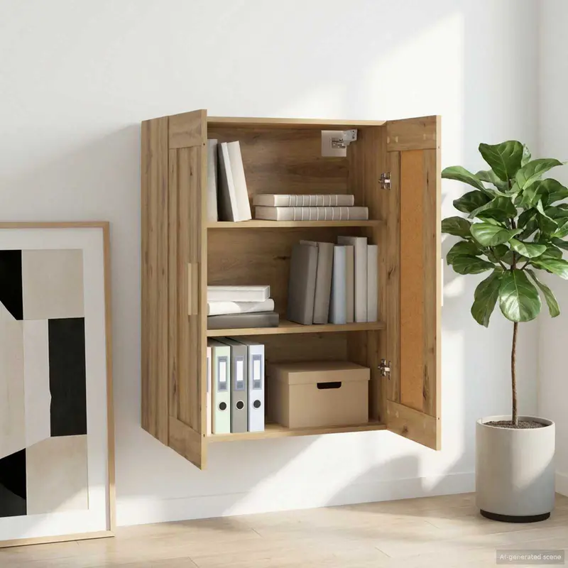 Vidaxl wandkast muurmontage artisanaal eiken 69,5 x 34 x 90 cm
