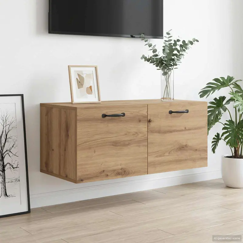 Vidaxl wandkast muurmontage artisanaal eiken 80 x 36,5 x 35 cm