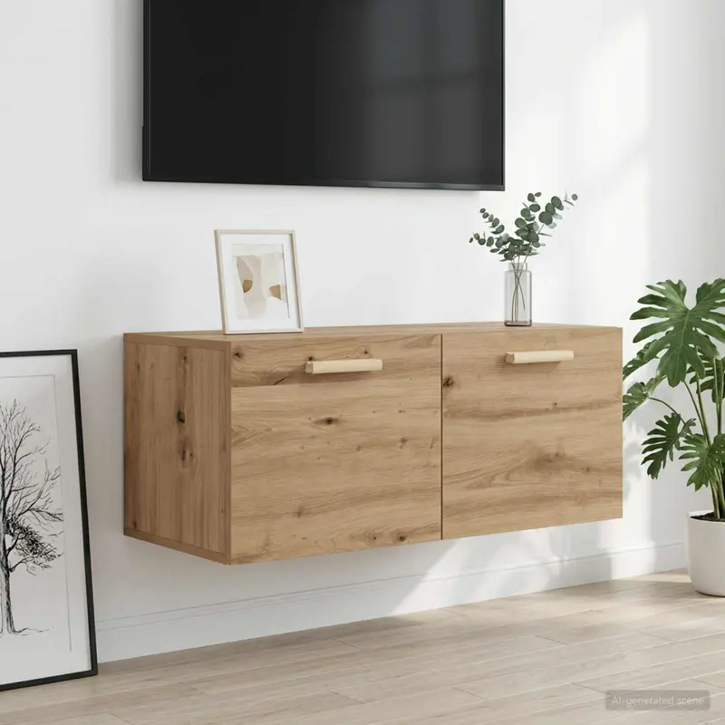 Vidaxl wandkast muurmontage artisanaal eiken 80 x 36,5 x 35 cm